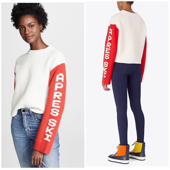 Tory Burch Sweaters - ❤️SOLD❤️ TORY BURCH SPORT MERINO WOOL APRES SKI SWEATER CROP CLASSIC OVERSIZED